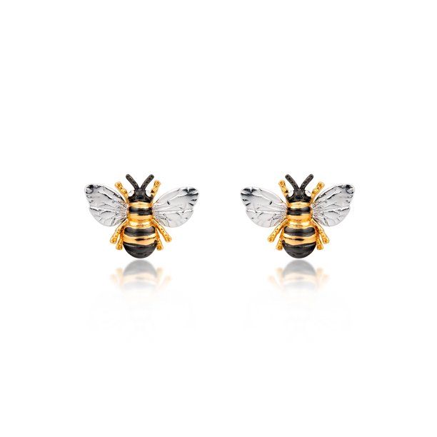 Peermont Shimmering Bumble Bee Earrings Made with 18k Gold Overlay and Cubic Zirconia | Walmart (US)