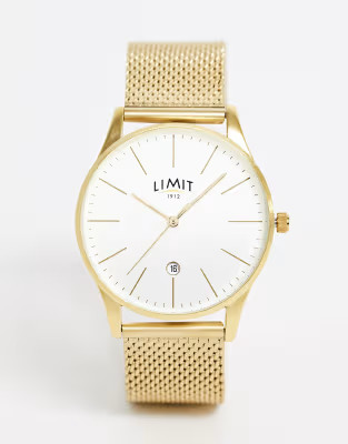 Limit mesh watch in gold with white dial | ASOS (Global)