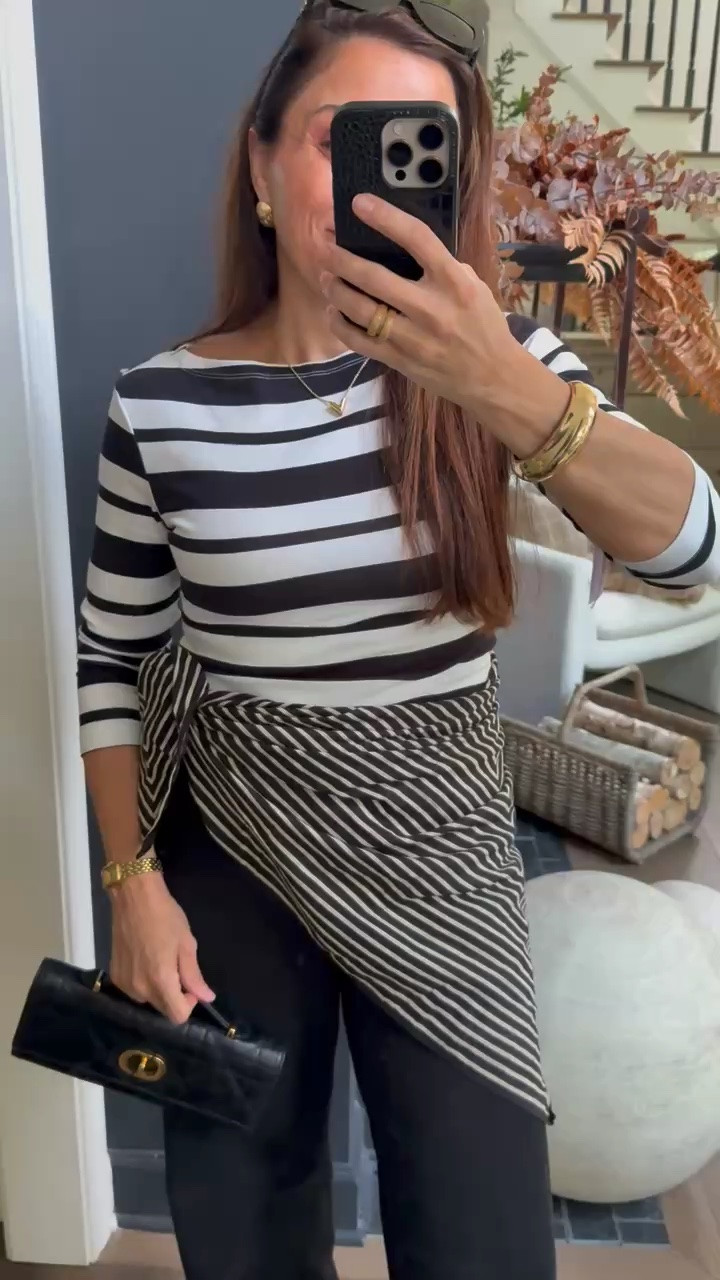 STRIPES ON STRIPES and I am HERE for it!!! 🤍🖤 I love playing with pattern, and there’s something so chic about layering stripes together when the tones just WORK. It feels classic, a little unexpected and SO perfect for transitioning into fall!!!

#LTKootd #LTKOver40 #LTKPetite