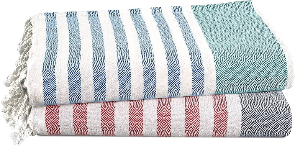 LANE LINEN 100% Cotton Beach Towel with Bag 2 Piece Towels Oversized 39"x71" Pool Absorbent Extra... | Amazon (US)