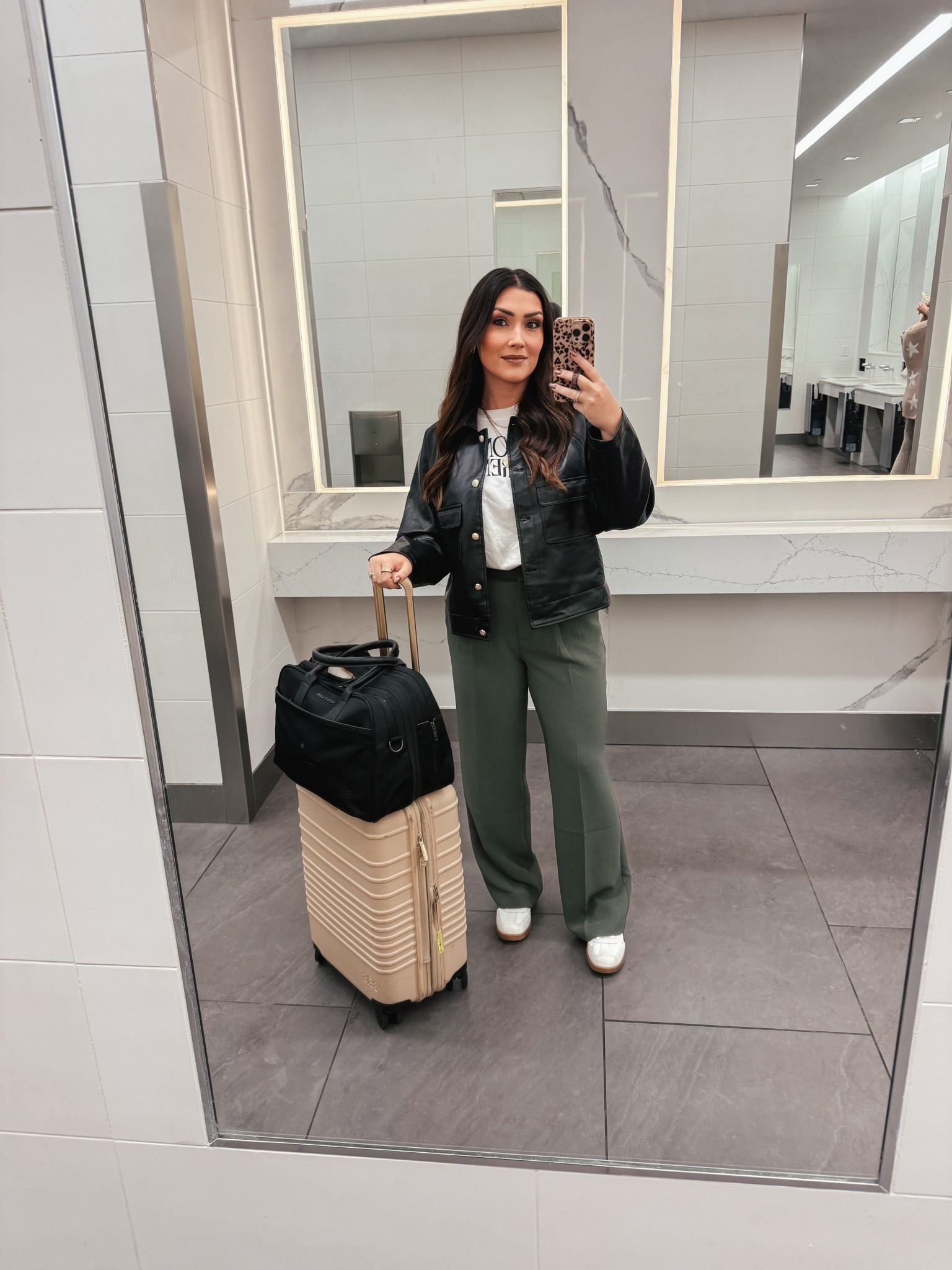 Travel outfit—wanted something that was cute and fine to go shopping in, but also comfortable for a flight 🙌🏼🫶🏼 

#LTKTravel #LTKFindsUnder50 #LTKShoeCrush