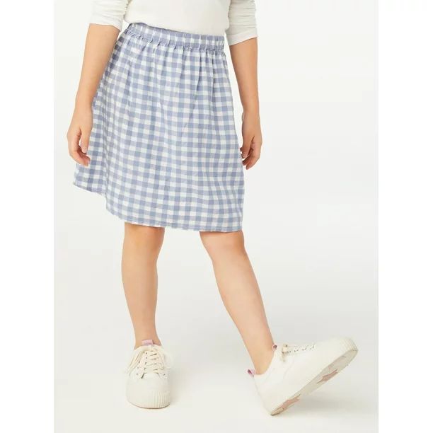Free Assembly Girls Sheer Overlay Pull-On Skirt, Sizes 4-18 & Plus | Walmart (US)