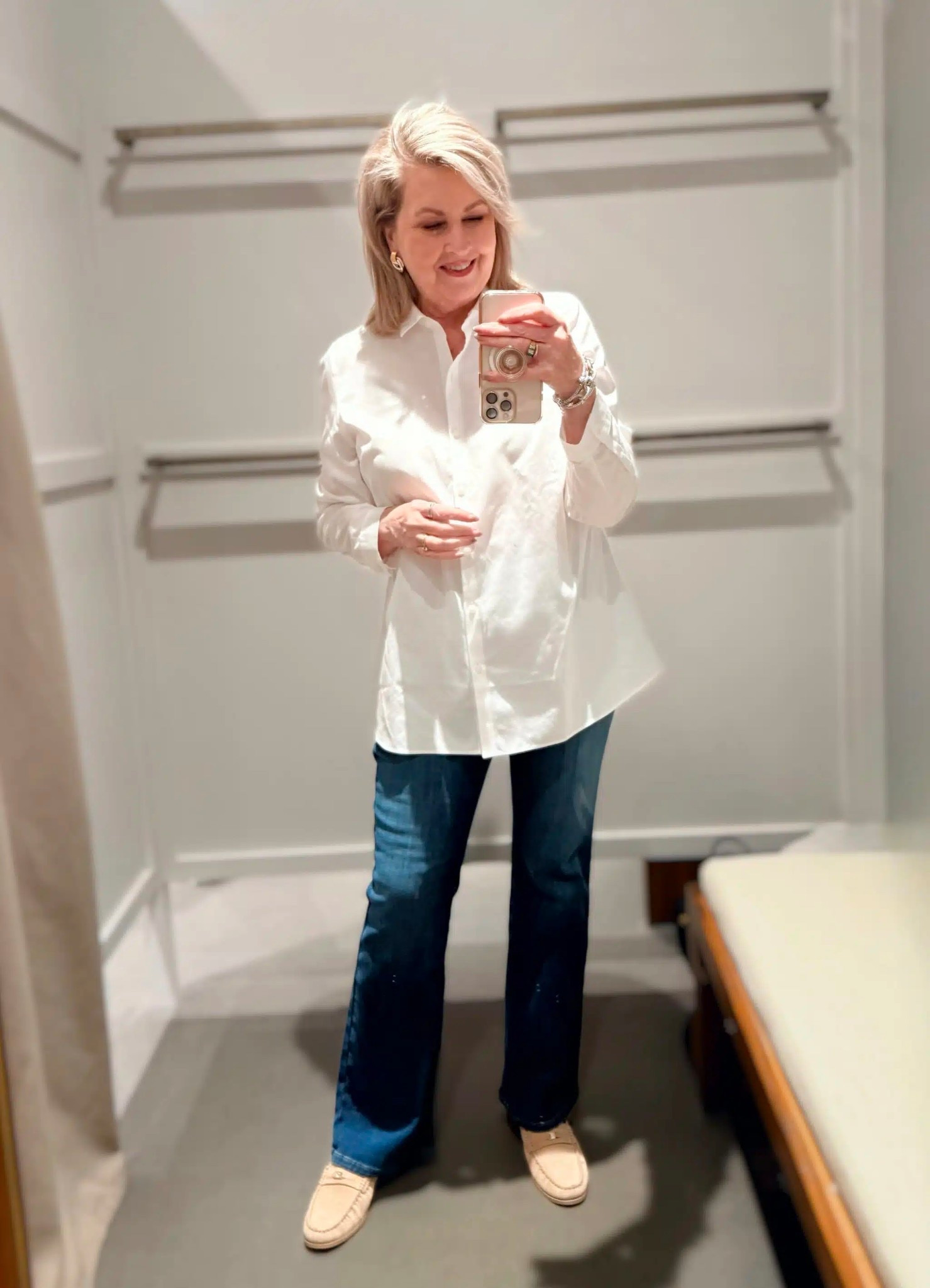 This classic no iron shirt is a must have to add to your wardrobe! It looks great on its own or can be used as a classic layering piece. I’m wearing a medium shirt and size 8 in my flare jeans. 

#LTKgrwm #LTKWorkwear #LTKootd