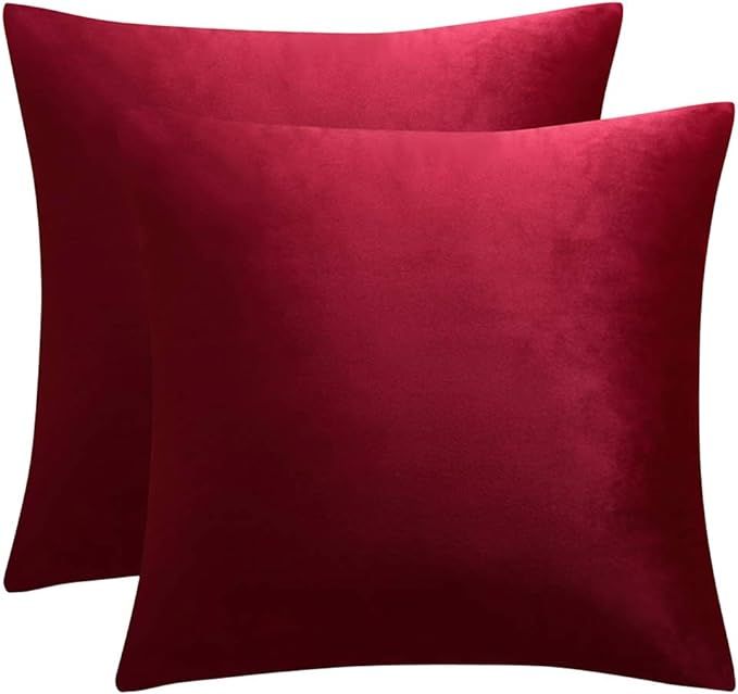 JUSPURBET Decorative Velvet Throw Pillow Covers for Sofa Couch Bed,Luxury Solid Soft Pillowcase S... | Amazon (US)