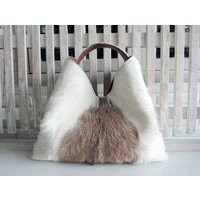 Totebag Personalize Animal Print Purse Shoulder Bags For Women Handbags in Brown White Hide Hair Leather Casual Designer Daily Bag | Etsy (US)