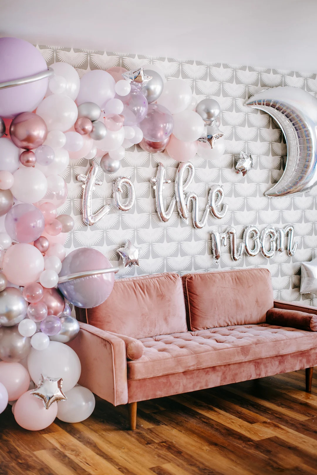 To the Moon Balloon Banner | Galaxy Space Birthday Party Decor, Outer Space Birthday Backdrop, to... | Etsy (US)