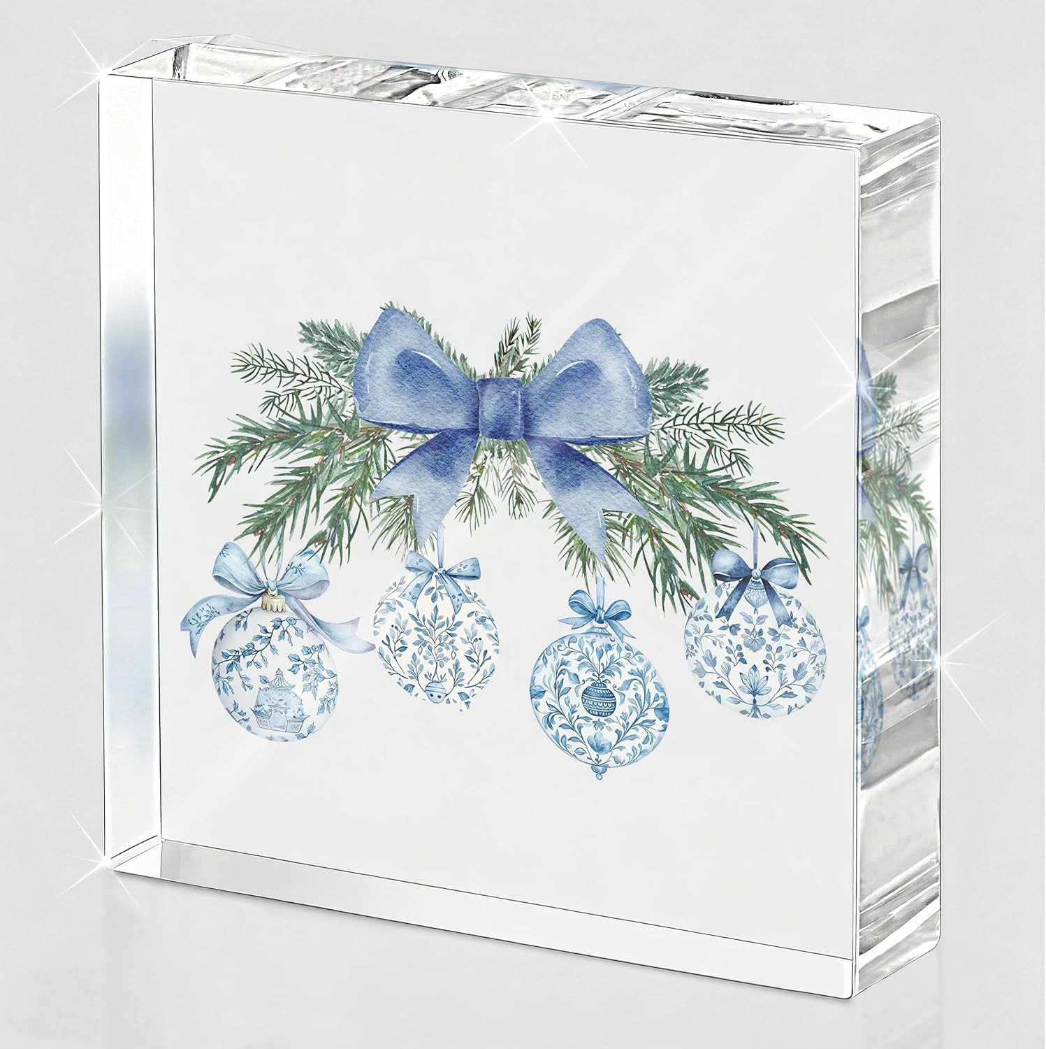 Blue Chinoiserie Christmas Decor for Desk, Shelf | Amazon (US)