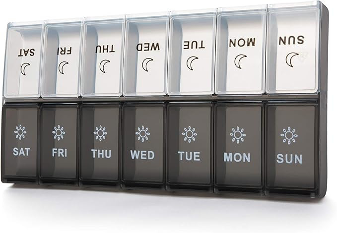 Mossime Weekly Pill Box 7-Day: Large Pill Boxes 7 Day 2 Times A Day Daily Pill Organiser 7 Day wi... | Amazon (UK)