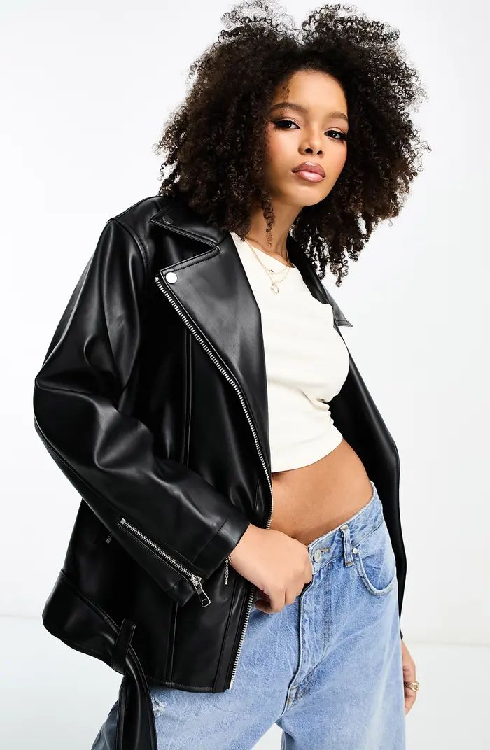 Oversize Faux Leather Jacket | Nordstrom