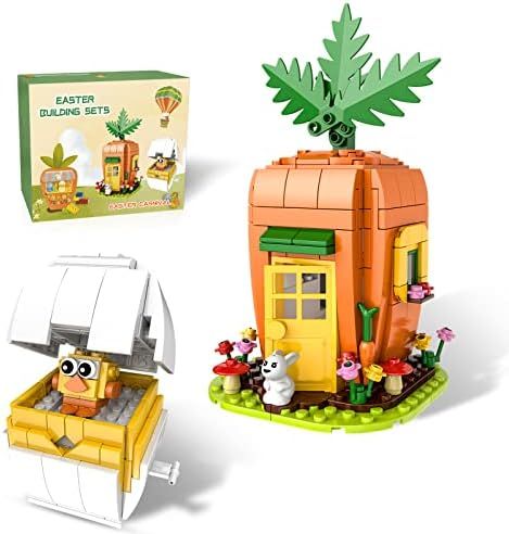 Easter Egg and Easter Bunny’s Carrot House Building Brick Kit-Easter Egg Fillers or Easter Basket St | Amazon (US)