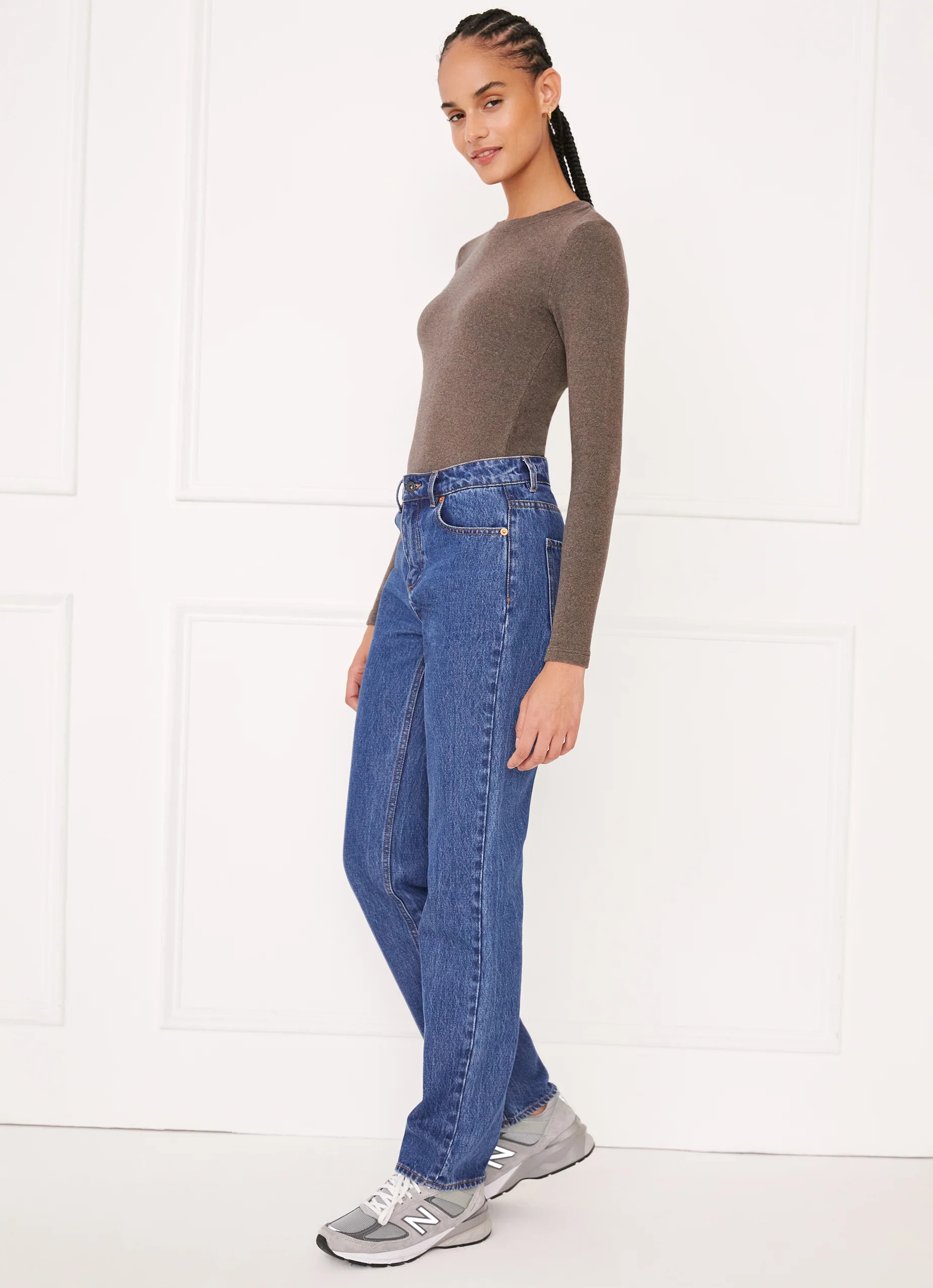High Waisted Denim Pants Medium Blue | Something Navy | Something Navy