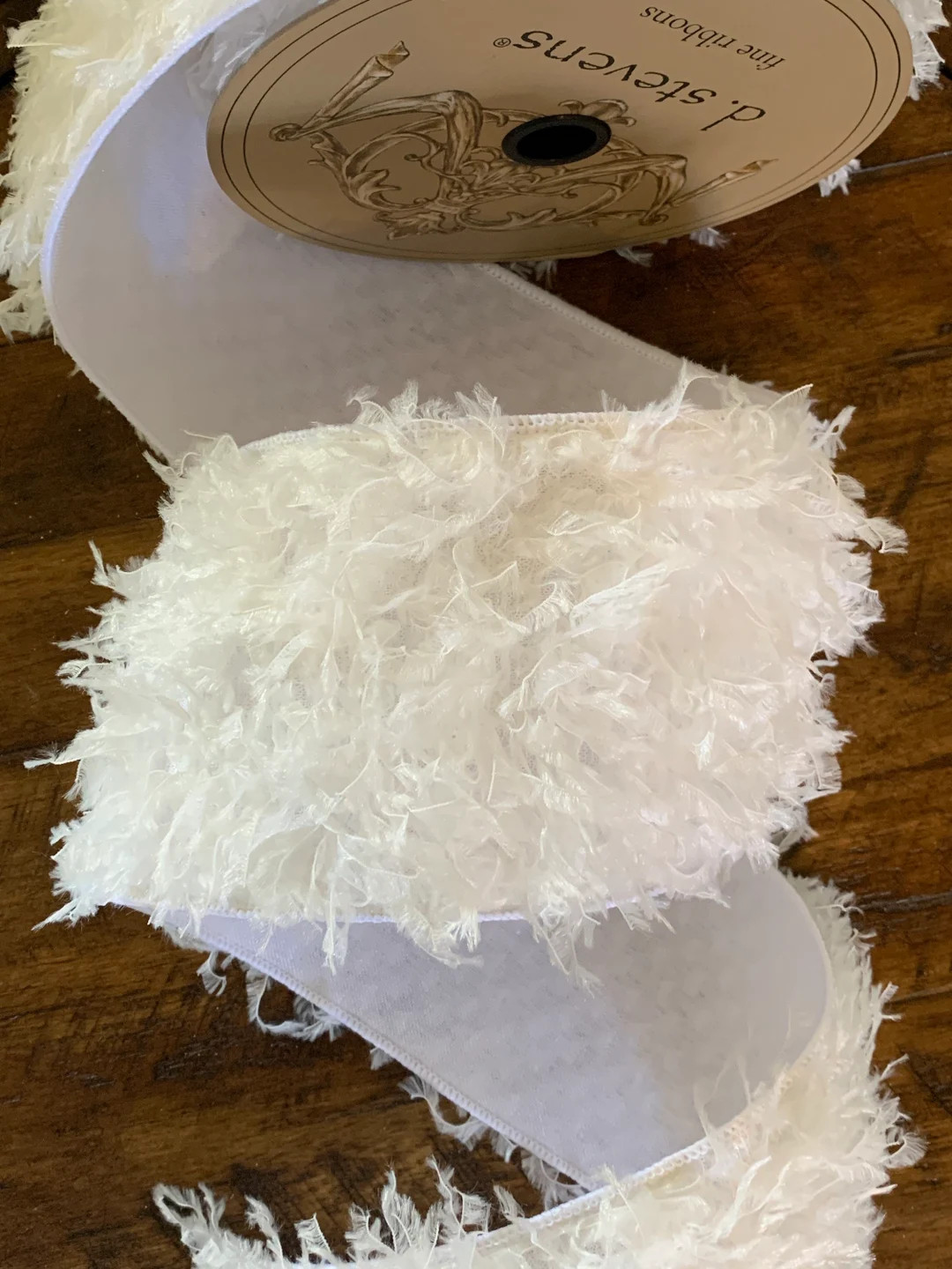 4 White Ostrich Feather Look Ribbon Soft & Fluffy D Stevens Wired Edges 10 Yard Roll - Etsy | Etsy (US)