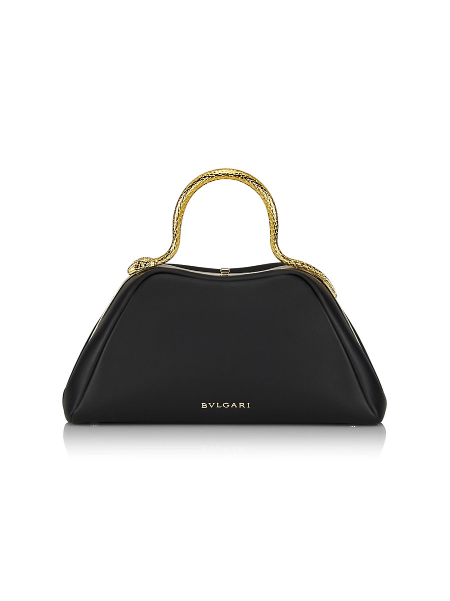 Women's Serpentine Leather Top Handle Bag - Black | Saks Fifth Avenue