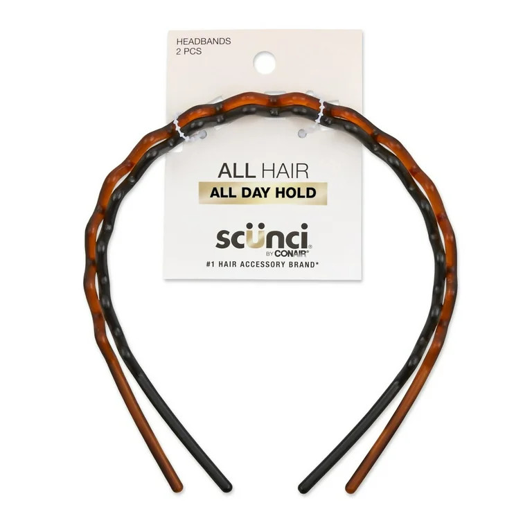 Scunci Effortless Beauty Teethcomb Headband, Multicolor, 2 Count | Walmart (US)