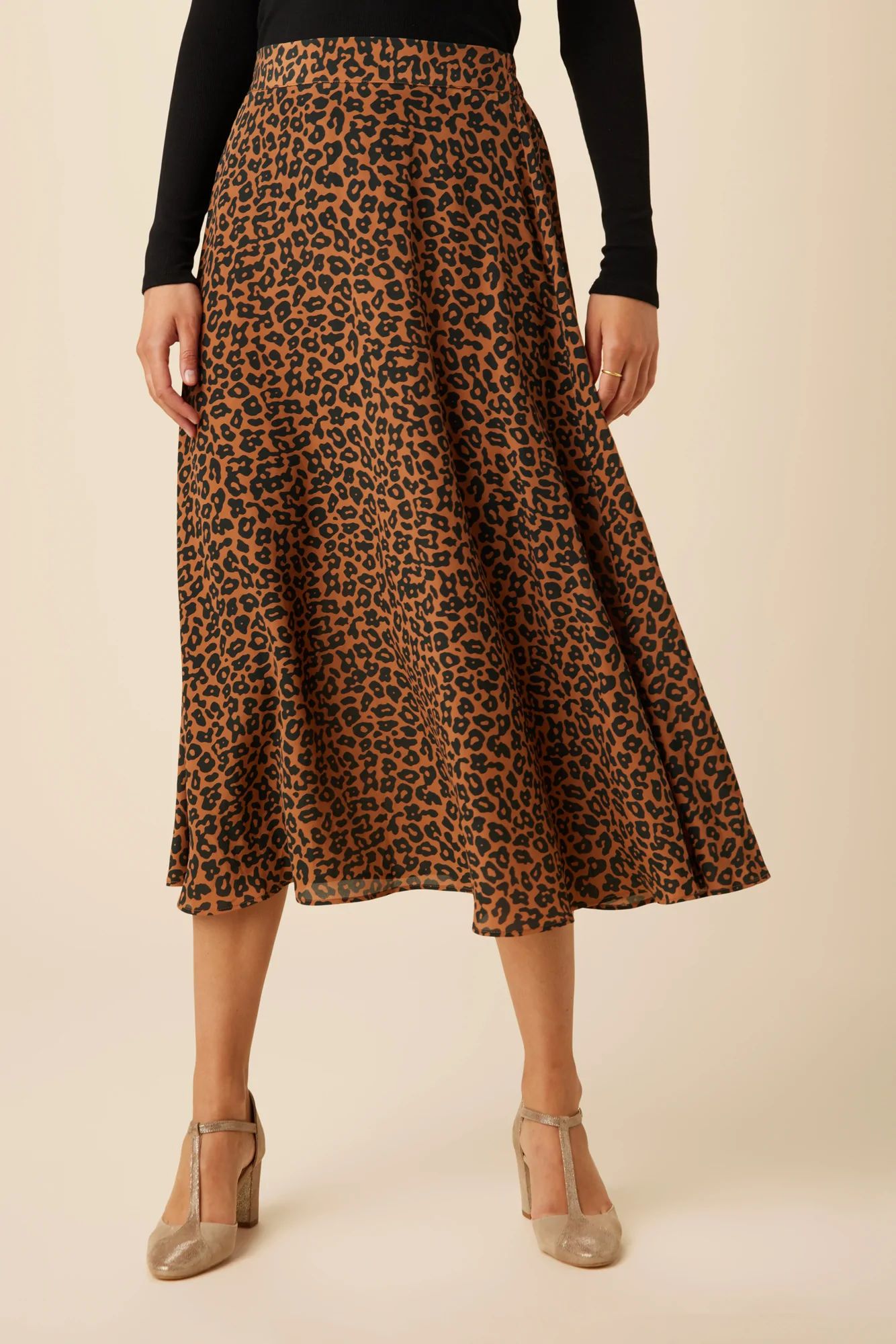 Blaze Washable Silk Skirt - Caramel Sauvage | Amour Vert