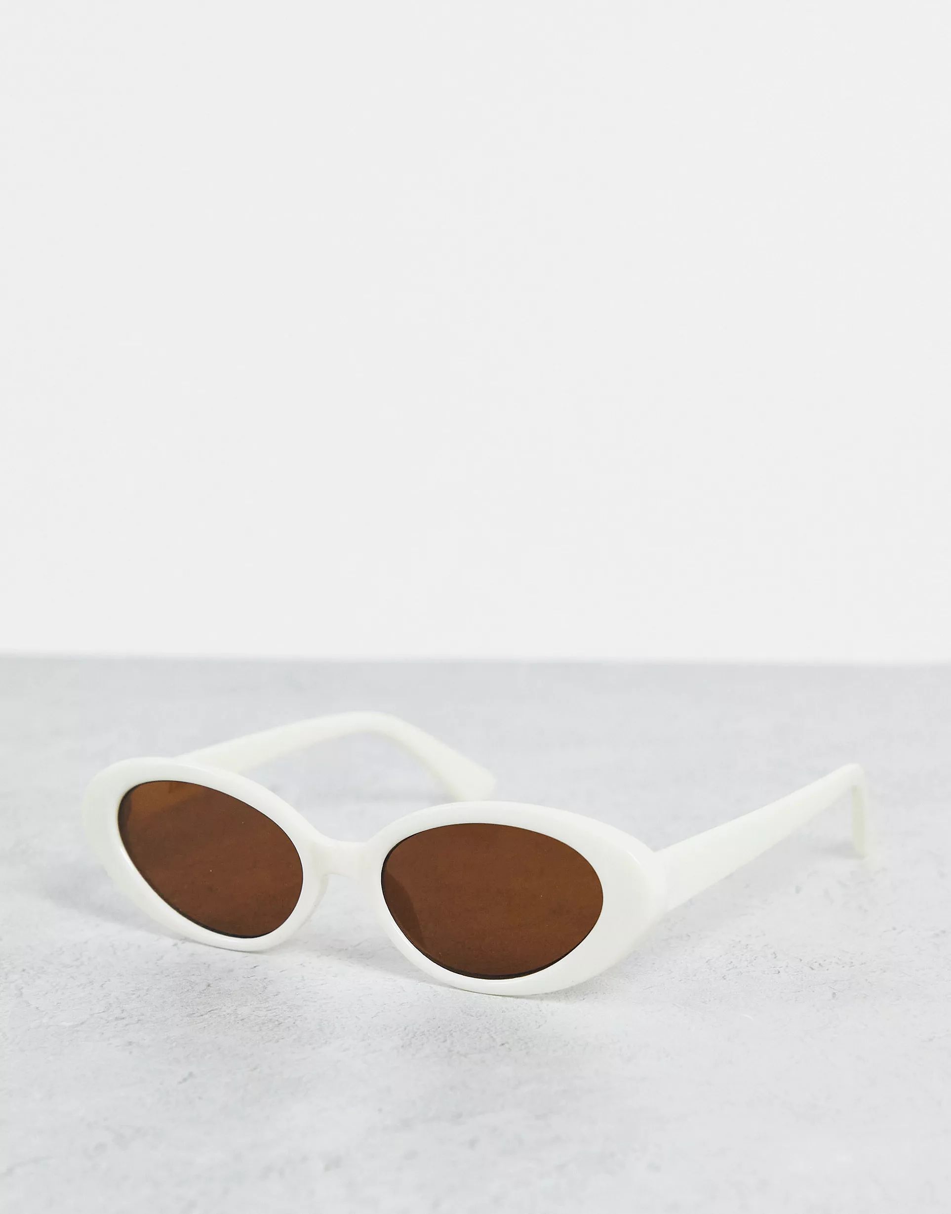 & Other Stories plastic oval sunglasses in white | ASOS (Global)