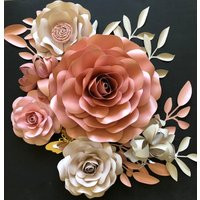 Blush Pink Paper Flower Set Nursery Wall Decor | Etsy (US)