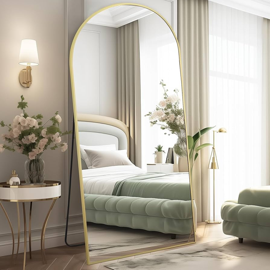 MELOMOIR 76"x34" Gold Mirror Full Length, Large Mirror Full Length for Bedroom Living Room Cloakr... | Amazon (US)