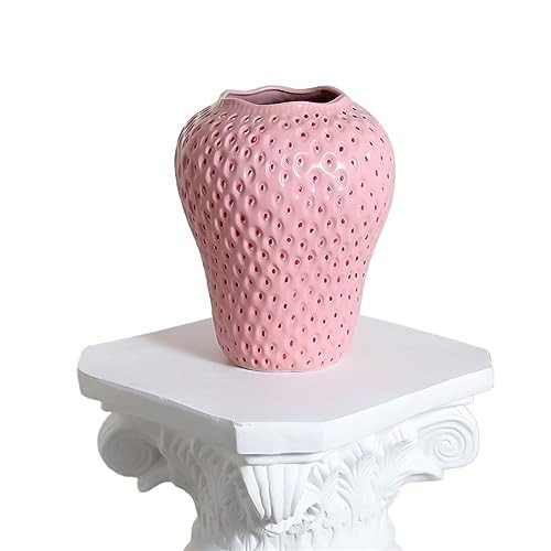 Strawberry Vase Ceramic Decorative Vase For Centerpieces Living Room ( Color : Pink , Size : H 9.8inch/25cm ) | Amazon (UK)