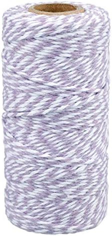 Light Purple and White Twine,100M/328 Feet Cotton Bakers Twine,Christmas String,Heavy Duty Packin... | Amazon (US)