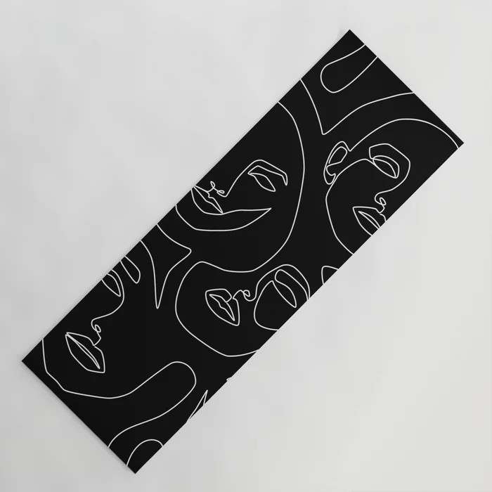 Faces in Dark Yoga Mat | Society6