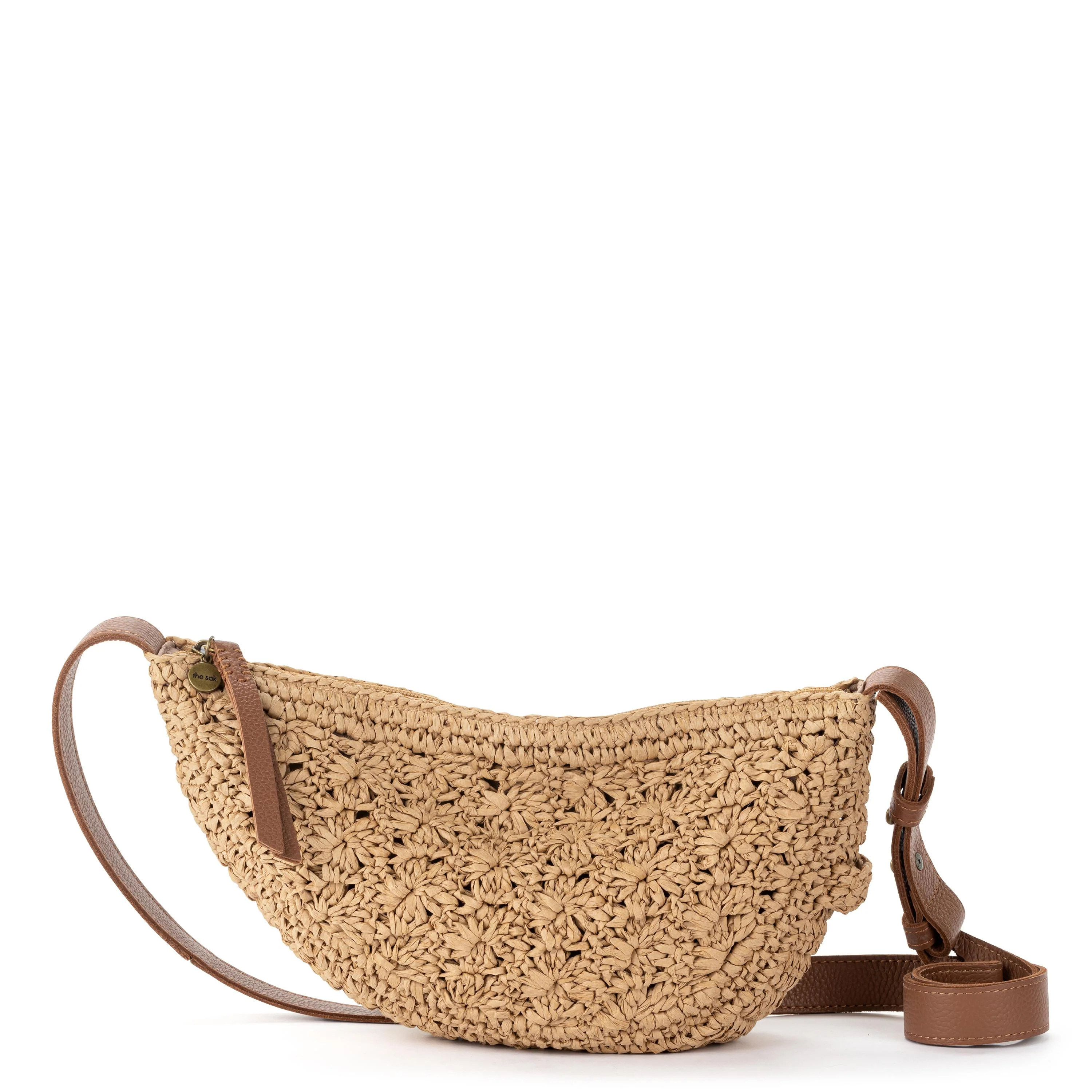 Tess Sling Bag in Natural Primrose Straw | The Sak