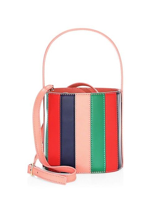 Bisset Striped Leather Bucket Bag | Saks Fifth Avenue