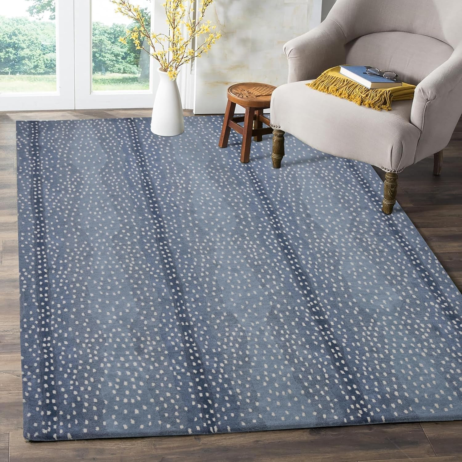 Antelope Cheetah Blue Animal Contemporary Handmade 100% Woolen Area Rugs & Carpets (Blue, 2.6' x ... | Amazon (US)