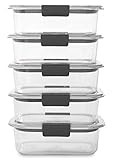 Rubbermaid Brilliance Food Storage Container, BPA free Plastic, Medium, 3.2 Cup, 5 Pack, Clear | Amazon (US)