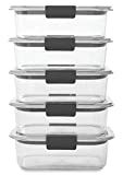 Rubbermaid Brilliance Food Storage Container, BPA free Plastic, Medium, 3.2 Cup, 5 Pack, Clear | Amazon (US)