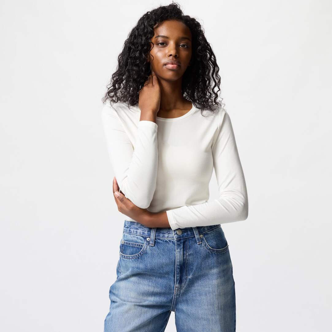 HEATTECH Crew Neck Long Sleeved Thermal Top | UNIQLO (UK)