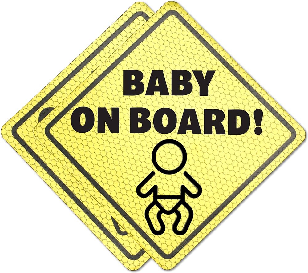 Baby On Board Signs for Cars - Reflective Magnet Sign for Bumper - 2 Pack, 5.5” by 5.5” - Mag... | Amazon (US)