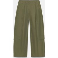 Zara - Pleated Pants With Back Belt Loop - Khaki - Xs - Woman | Zara US