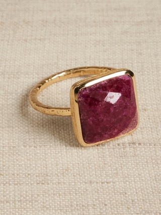 Square Facet Ruby Ring | Aureus + Argent | Banana Republic (US)