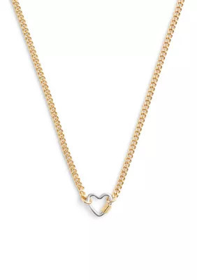 COACH Signature Carabiner Heart Pendant Necklace | Belk