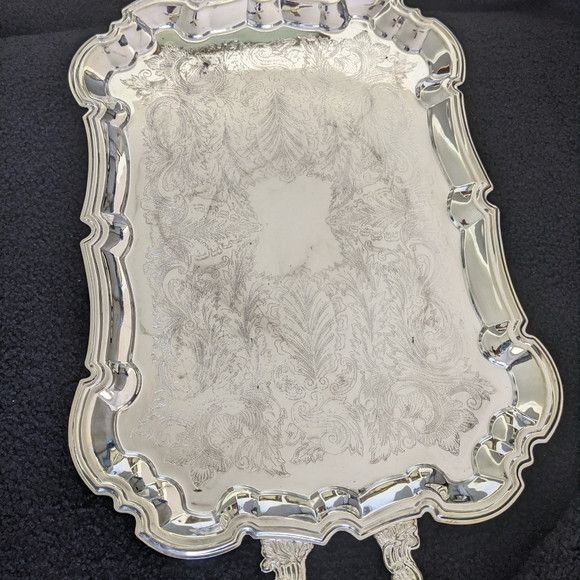 Elegant Silverplated Tray With Legs and Handles 23 1/4" x 13" | Poshmark