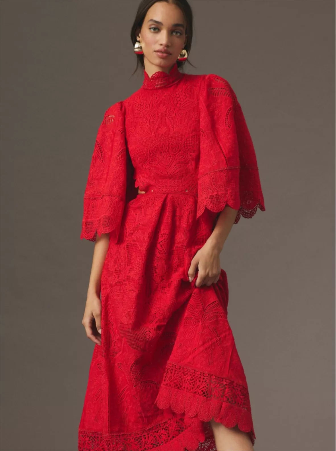Guipure lace midi dress curated on LTK