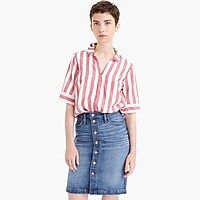 Short-sleeve button-up shirt in wide stripe | J.Crew Canada