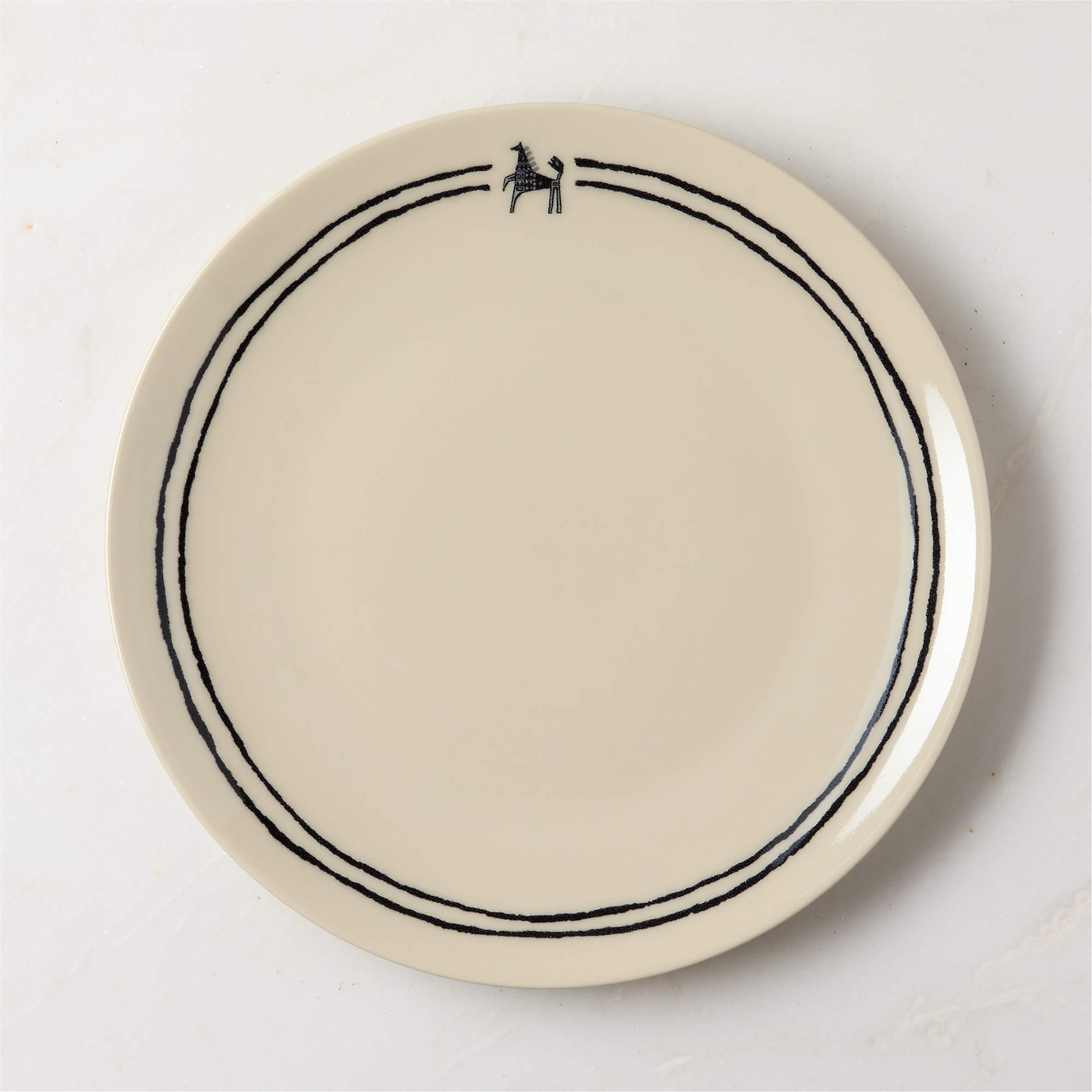 Corvo White and Black Patterned Dinner Plate by Ackerman + Reviews | CB2 | CB2