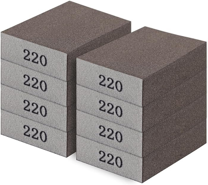 Romeda 8-Pack Sandpaper Block, 220 Grits Washable and Reusable Handmade Sanding Sponge, Drywall S... | Amazon (US)