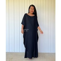 Ac-3 Black Boat Neck Kaftan, Caftan, Beach, Resort, Vacation, Cruise, Pool, Party, Lounge, Home, Work At Home | Etsy (US)