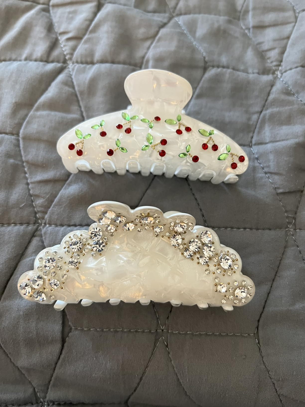 LILIE&WHITE Acrylic Hair Clips Claws For Women With The Rhinestone Pattern In Red Cherry Shape Hair Clip For Thick Hair Hair clips for styling sectioning 1PC | Amazon (US)