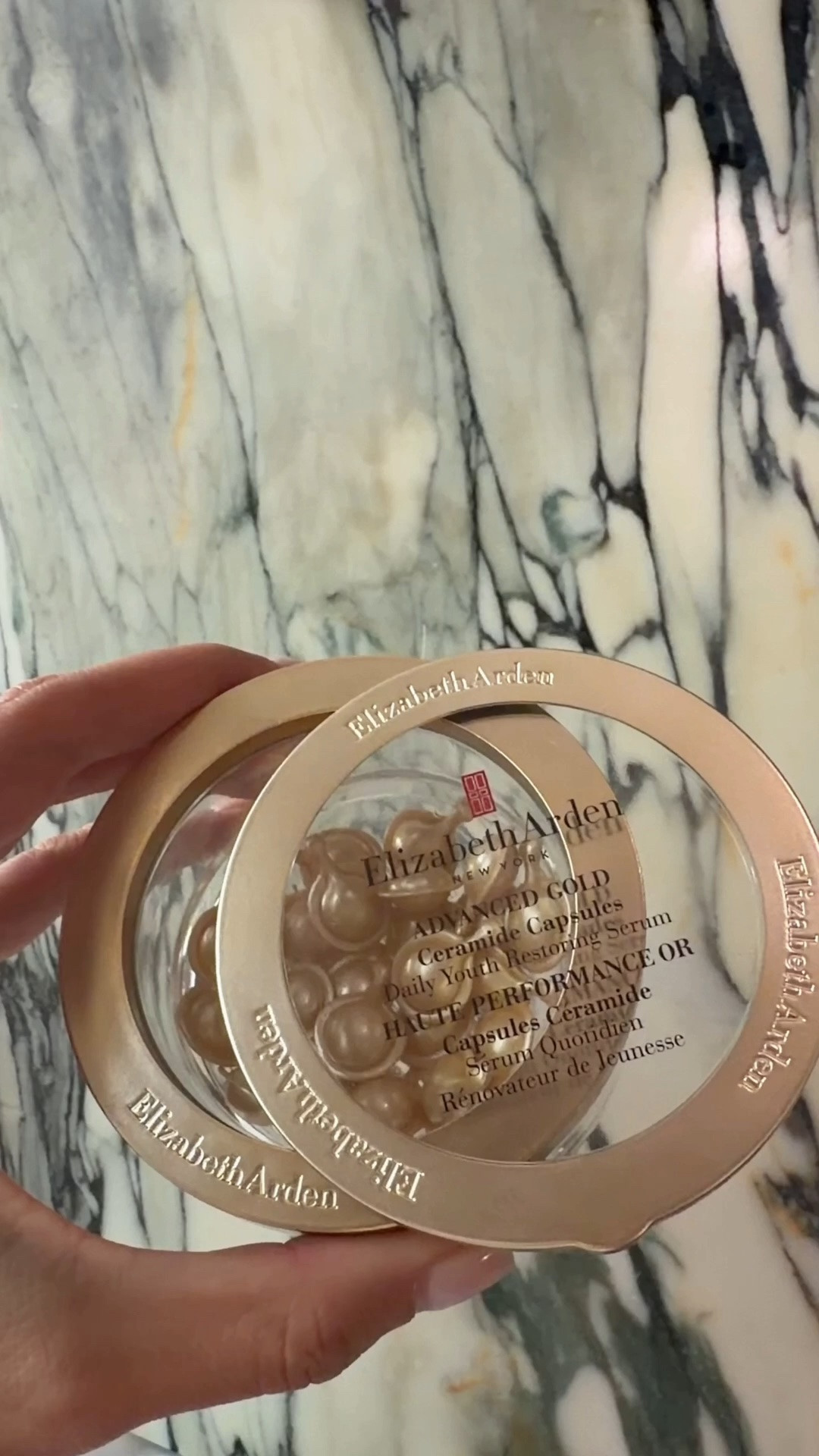 If your skin's irritated from retinol like mine has been, this is what's helping – @elizabetharden New Advanced Gold Ceramide Capsules Serum available now at @macys #ElizabethArdenPartner #macyspartner