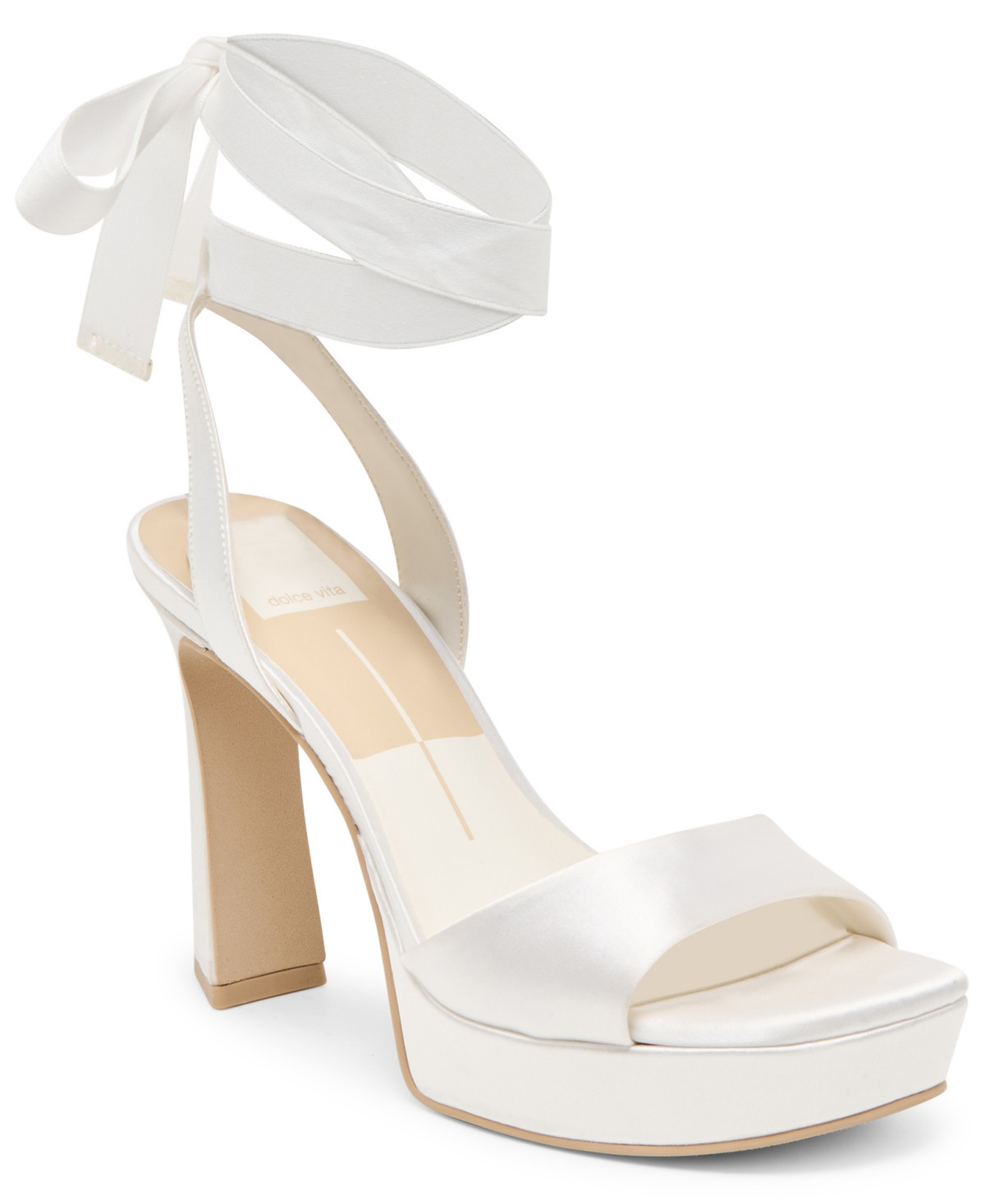 Dolce Vita Women's Jaemy Lace-Up Platform High Heels - True White Satin | Macy's