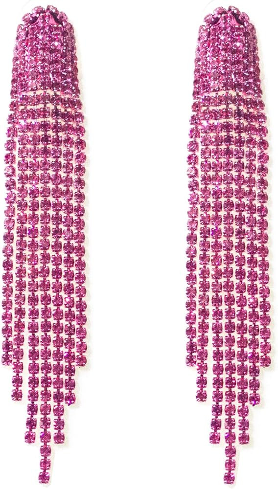 Chandelier Rhinestone Earrings for women,Long Earrings Dangle Dangling Bling Earring Crystal Rhin... | Amazon (US)