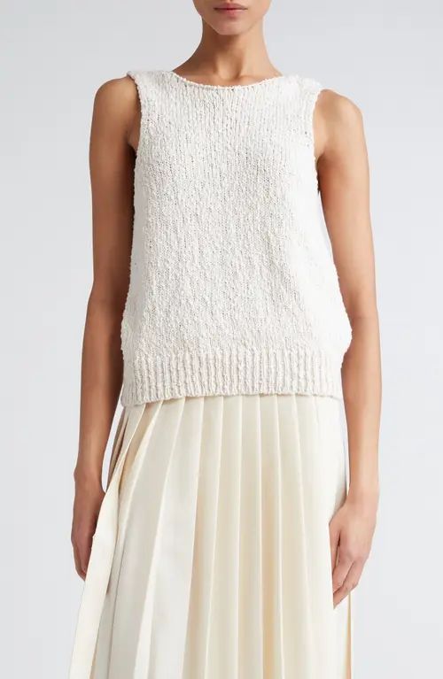 Róhe Cotton Bouclé Sweater Tank in Cream at Nordstrom, Size 4 Us | Nordstrom