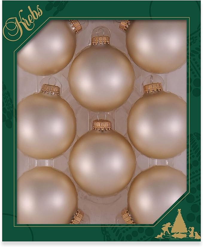 Glass Christmas Tree Ornaments - 67mm / 2.63" [8 Pieces] Designer Balls from Christmas By Krebs S... | Amazon (US)