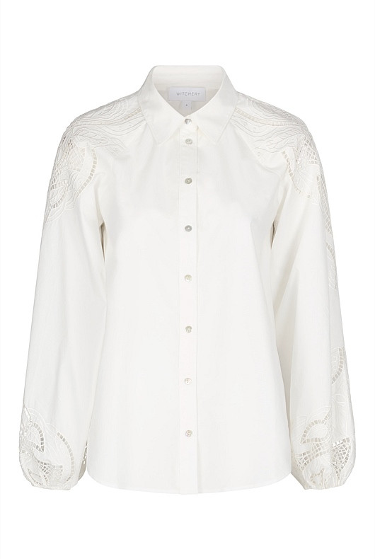 Cotton Broderie Blouse | Witchery (AU)