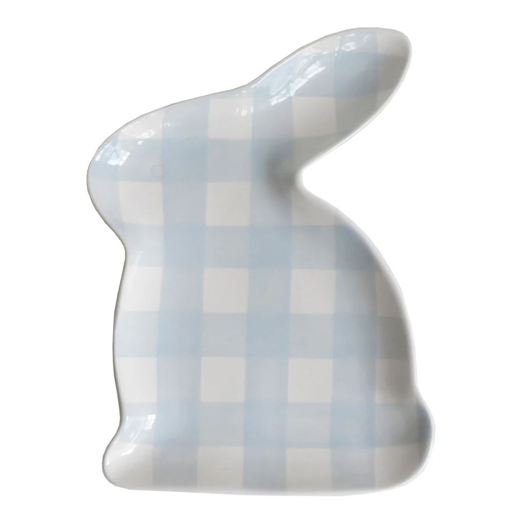 Gingham Bunny Serving Dish | Lo Home by Lauren Haskell Designs