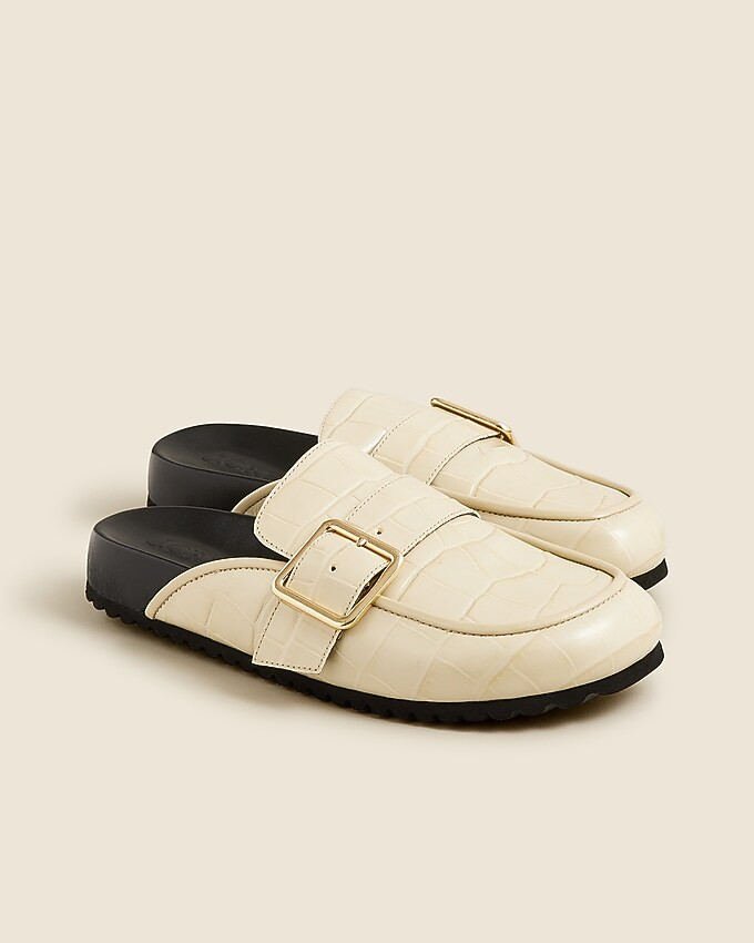 Marlow clogs in croc-embossed Italian leather | J. Crew US
